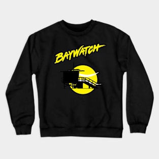 Baywatch Lifeguard Tower Sunset Crewneck Sweatshirt